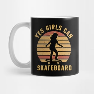 Yes Girls Can Skateboard. Skateboarding Mug